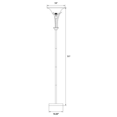 Archie - Floor Lamp With Frosted Ribbed Shade - Brushed Steel - Floor Lamps - Grand Furniture GA