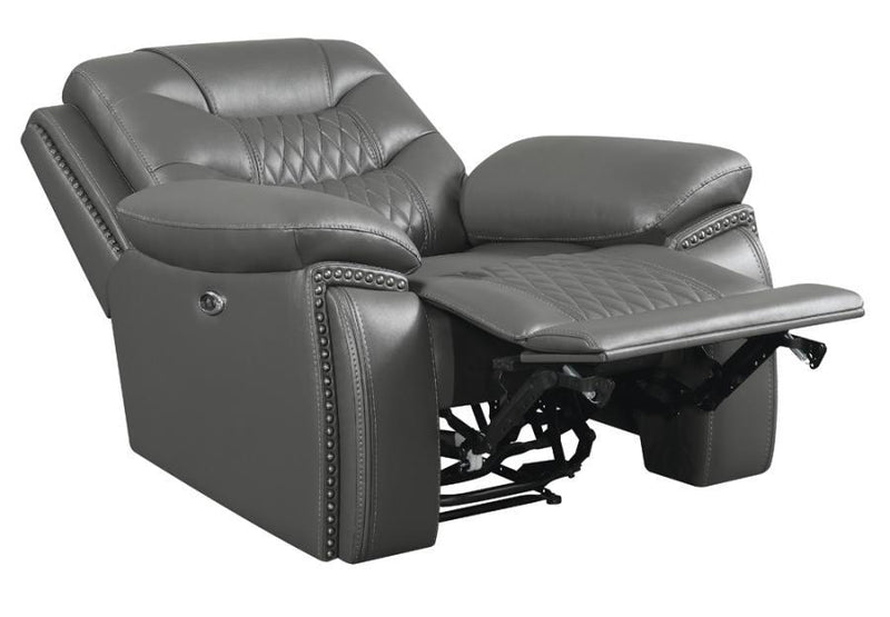 Flamenco - Tufted Upholstered Power Recliner - Charcoal.