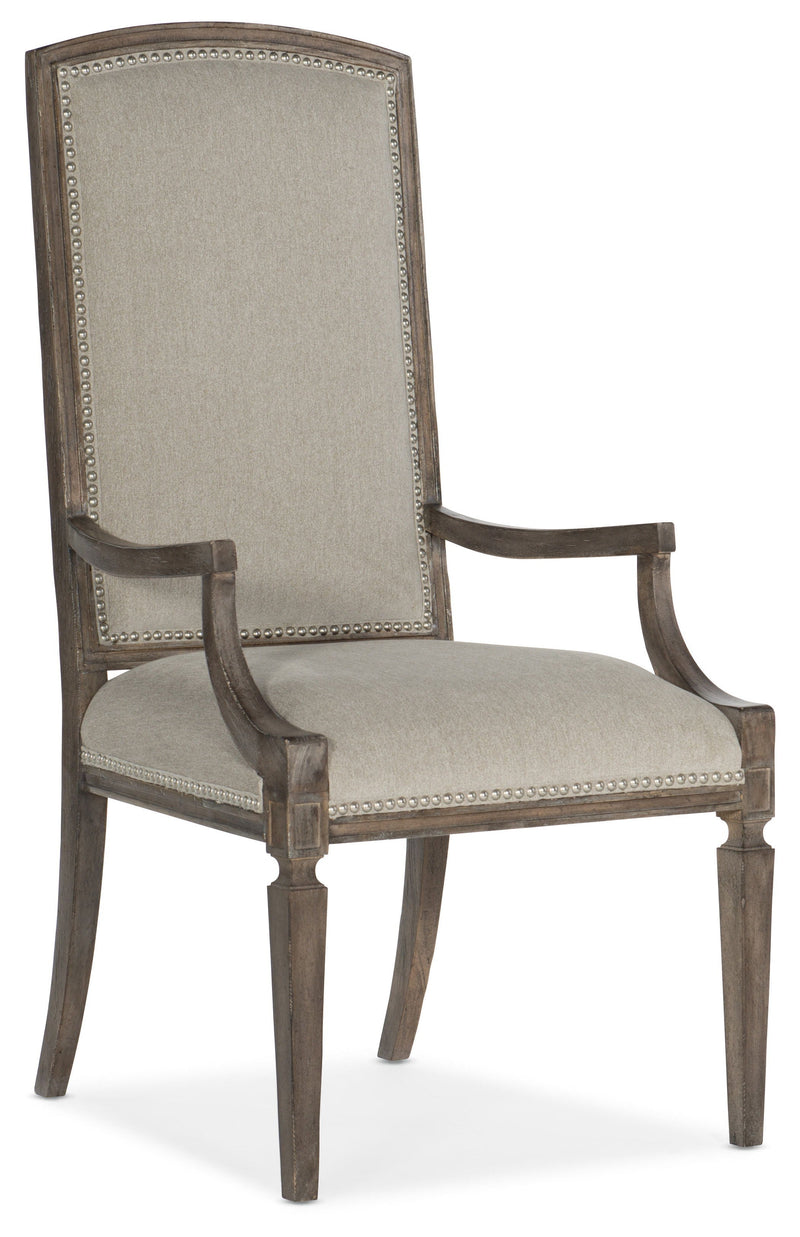 Woodlands - Arched Upholstered Arm Chair.