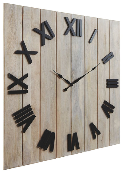 Bronson - Whitewash / Black - Wall Clock.