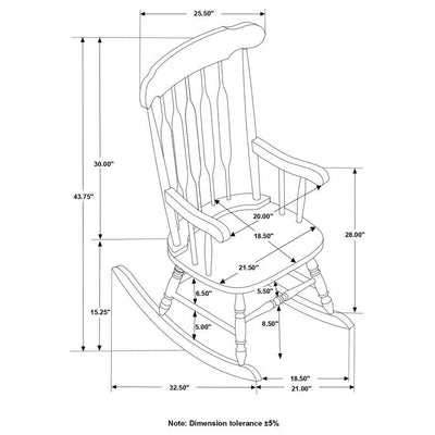 Gina - Back Rocking Chair - White.