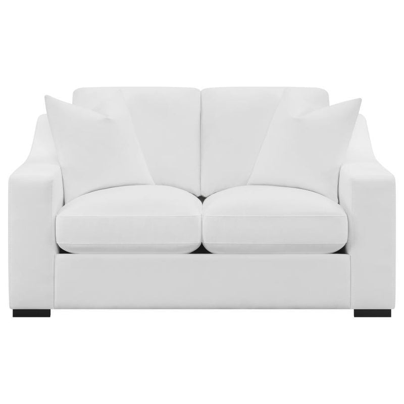 Ashlyn - Upholstered Sloped Arms Loveseat - White - Grand Furniture GA