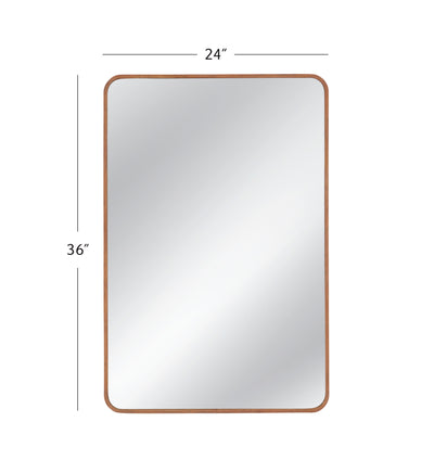 Heather - Rectangular Wall Mirror - Light Brown