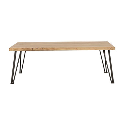 Zander - Coffee Table With Hairpin Leg - Natural and Matte Black.