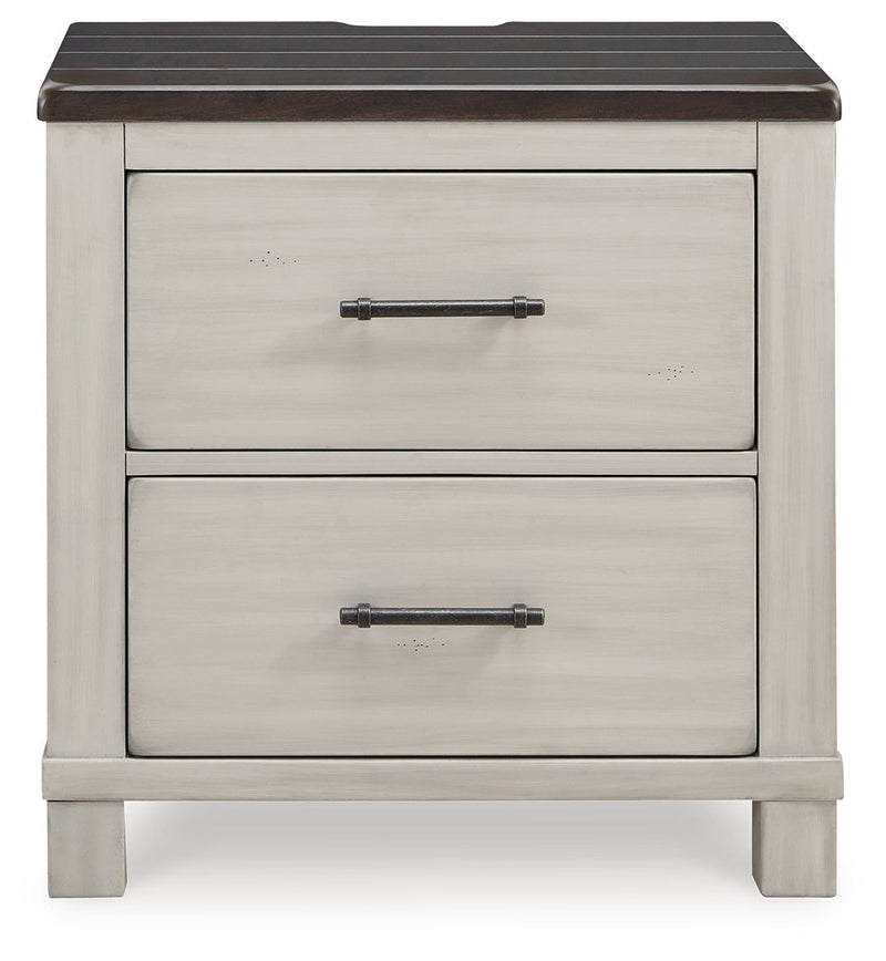 Darborn - Gray / Brown - Two Drawer Night Stand.