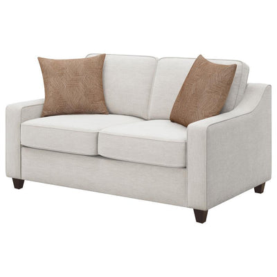 Christine - Upholstered Cushion Back Loveseat - Beige - Grand Furniture GA