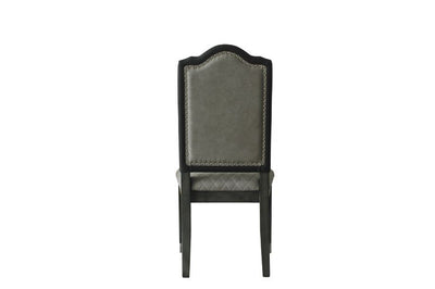 House - Beatrice Side Chair (Set of 2) - Two Tone Gray Fabric & Charcoal Finish - Grand Furniture GA