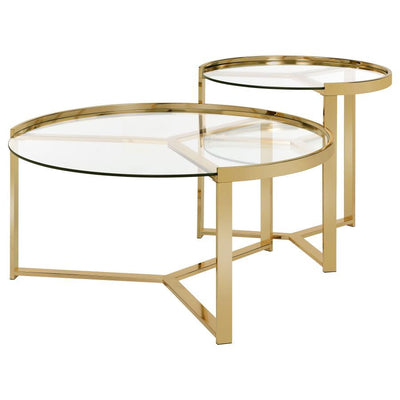 Delia - Round Glass Top Nesting Coffee Table