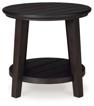 Celamar - Dark Brown - Round End Table.