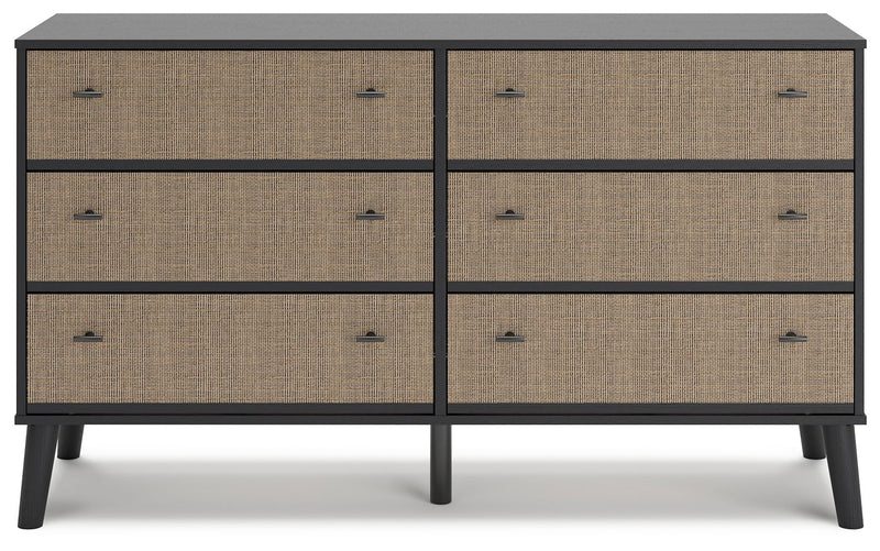 Charlang - Black / Gray - Six Drawer Dresser.