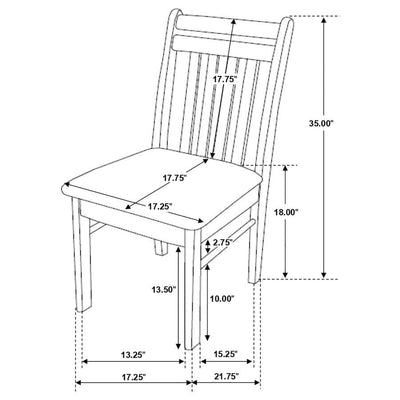 Phoenix - Slat Back Chair - Light Brown And - Cappuccino