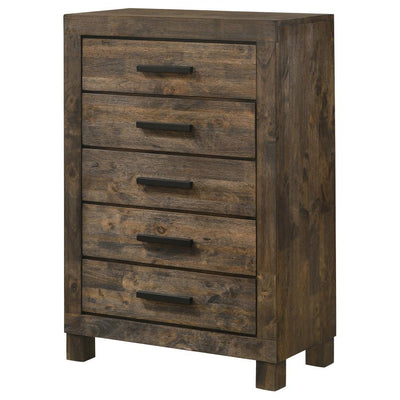 Woodmont - 5-Drawer Chest - Rustic Golden Brown - Grand Furniture GA