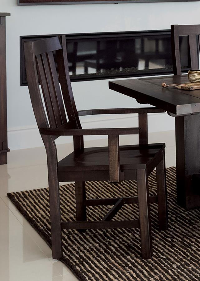 Calandra - Slat Back Arm Chairs (Set of 2) - Vintage Java.