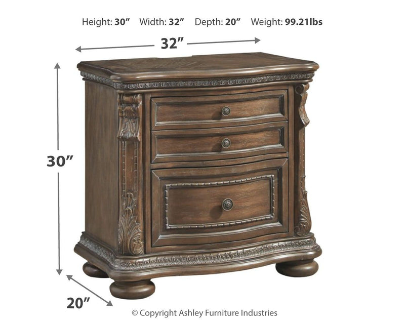 Charmond - Brown - Two Drawer Night Stand.