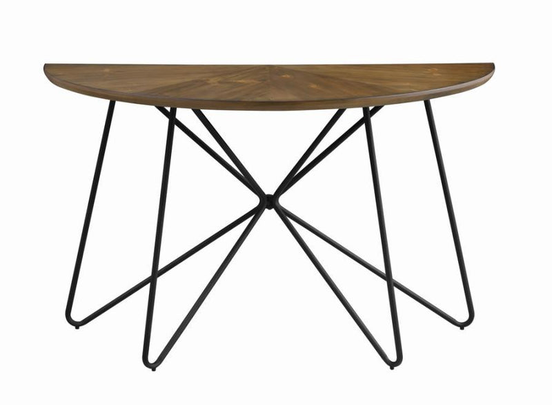 Brinnon - Semicircle Sofa Table - Dark Brown And Black.