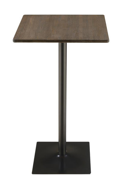 Cavalier - Square Bar Table - Dark Elm and Matte Black.