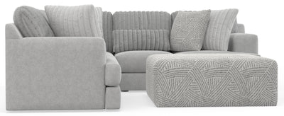 Logan - 2 Piece Upholstered Sectional With Comfort Coil Seating - 46" Cocktail Ottoman And 8 Accent Pillows Included - Moonstruck