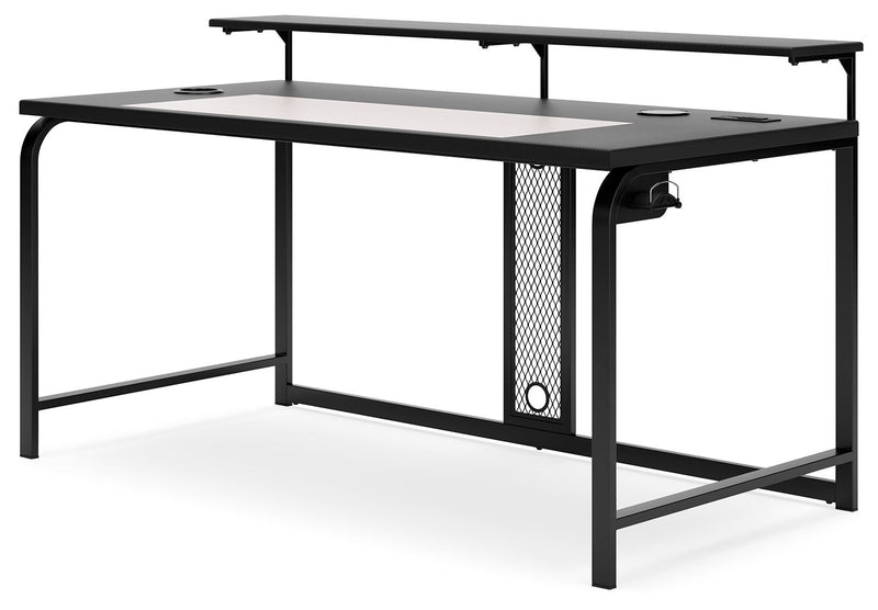 Lynxtyn - Black - Home Office Desk With Led Lighting