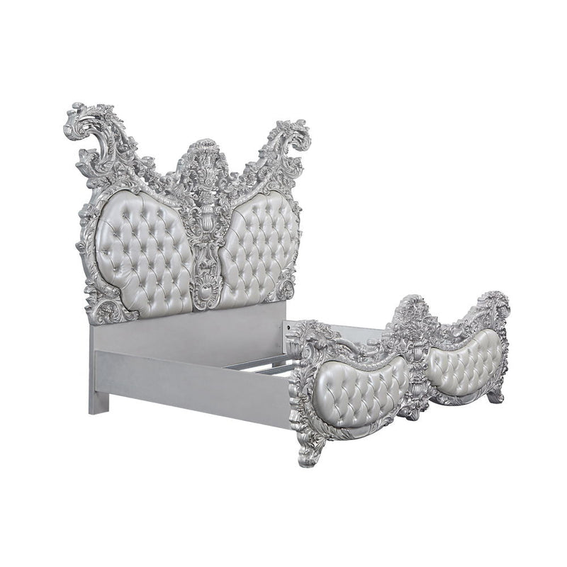 Valkyrie - Eastern King Bed - PU, Light Gold & Gray Finish - Grand Furniture GA