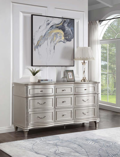 Evangeline - 9-Drawer Dresser - Silver Oak.