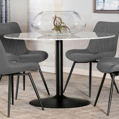 Bartole - Round Dining Table - White And Matte Black - Grand Furniture GA