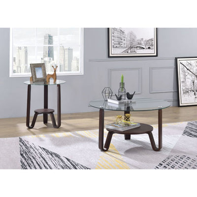 Darby - End Table - Dark Walnut & Clear Glass - Grand Furniture GA