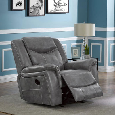 Conrad - Upholstered Motion Glider Recliner - Grey.