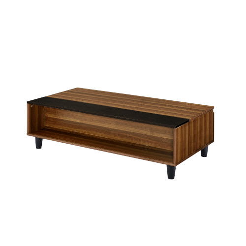 Avala - Coffee Table - Walnut & Black - Grand Furniture GA