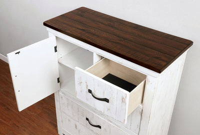 Alyson - Chest - Distressed White / Walnut - Grand Furniture GA