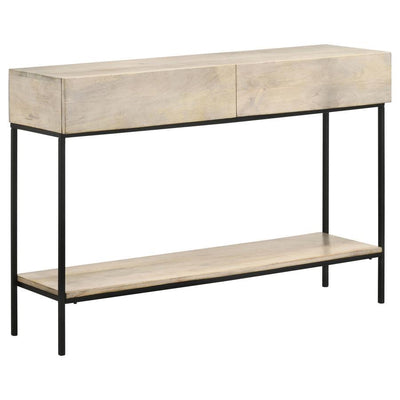 Rubeus - 2-Drawer Console Table With Open Shelf - White Washed.