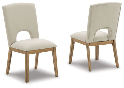 Dakmore - Linen / Brown - Dining Uph Side Chair (Set of 2).
