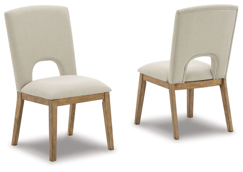 Dakmore - Linen / Brown - Dining Uph Side Chair (Set of 2).