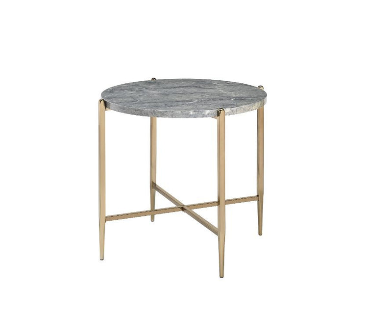 Tainte - End Table - Faux Marble & Champagne Finish - Grand Furniture GA