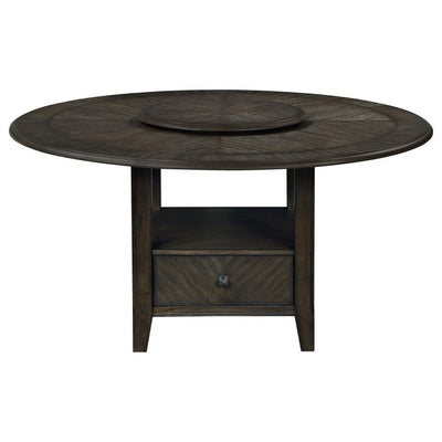 Twyla - Round Dining Table With Removable Lazy Susan - Dark Cocoa.