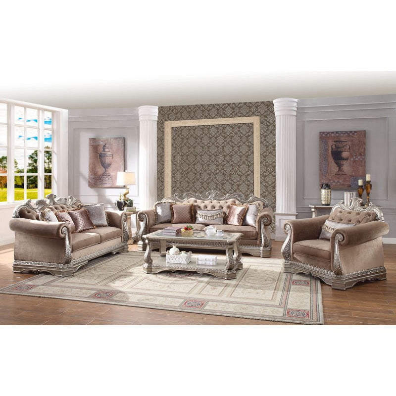 Northville - Sofa - Velvet & Antique Silver