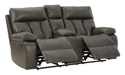 Willamen - Quarry - Dbl Rec Loveseat W/Console.