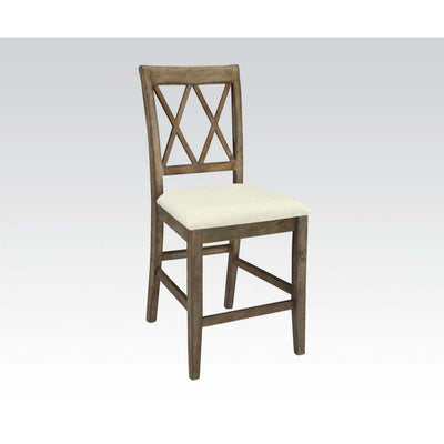 Claudia - Counter Height Chair (Set of 2) - Beige Linen & Salvage Brown - Grand Furniture GA