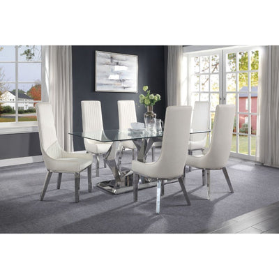 Gianna - Dining Table - Clear Glass & Stainless Steel - Grand Furniture GA