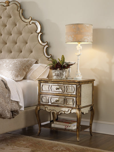 Sanctuary - Mirrored Leg Nightstand - Bling.