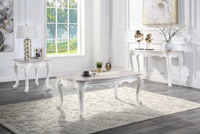 Ciddrenar - End Table - Marble Top & White Finish - Grand Furniture GA