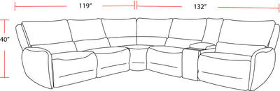 Stellar - Bloke Smoke Power Reclining 6 Piece Modular Sectional - Beige