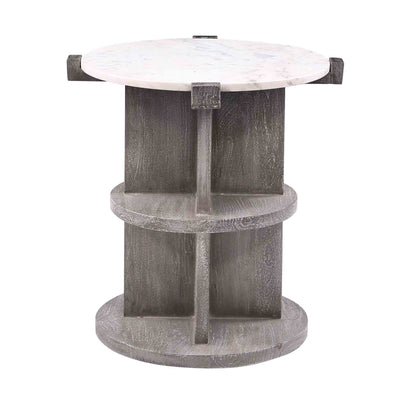 Lakeport - Chairside Table - White & Grey