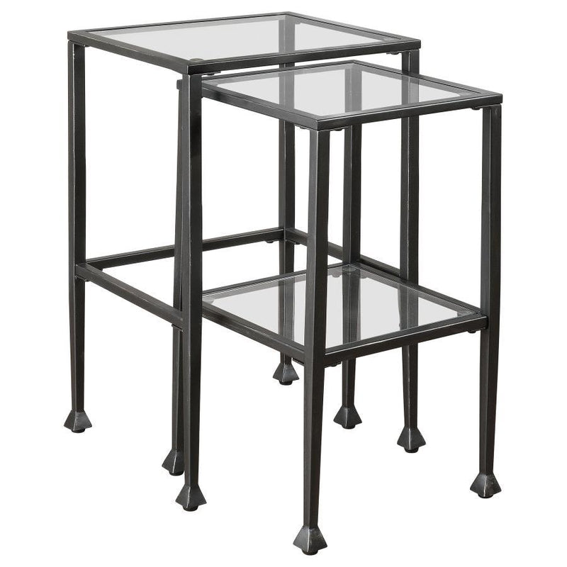 Leilani - 2 Piece Glass Top Nesting Tables - Black