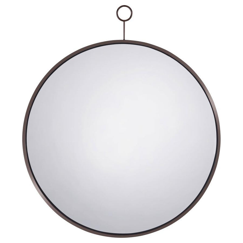 Gwyneth - Round Wall Mirror - Black Nickel.