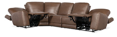 Torres - Power 5 Piece Sectional - Dark Brown