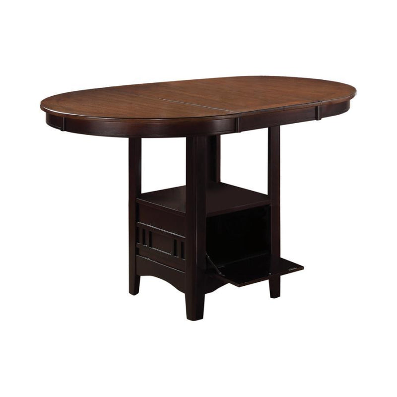 Lavon - Oval Counter Height Table - Light Chestnut And Espresso