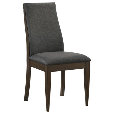 Wes - Upholstered Side Chair (Set of 2) - Grey and Dark Walnut.