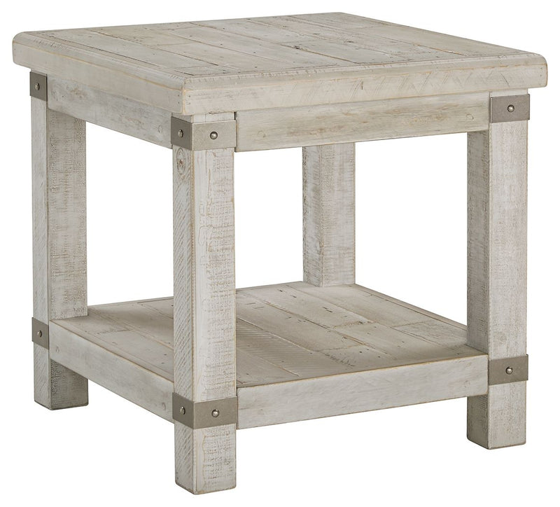 Carynhurst - White Wash Gray - Rectangular End Table.