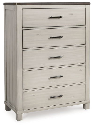 Darborn - Gray / Brown - Five Drawer Chest.