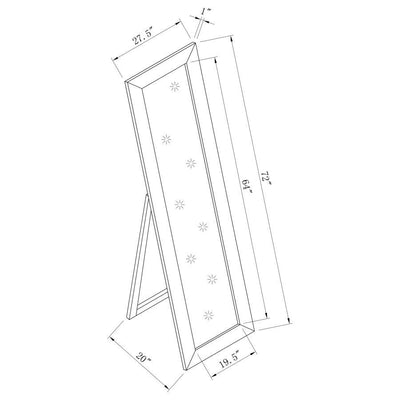 Toga - Rectangular Floor Mirror - Cappuccino.